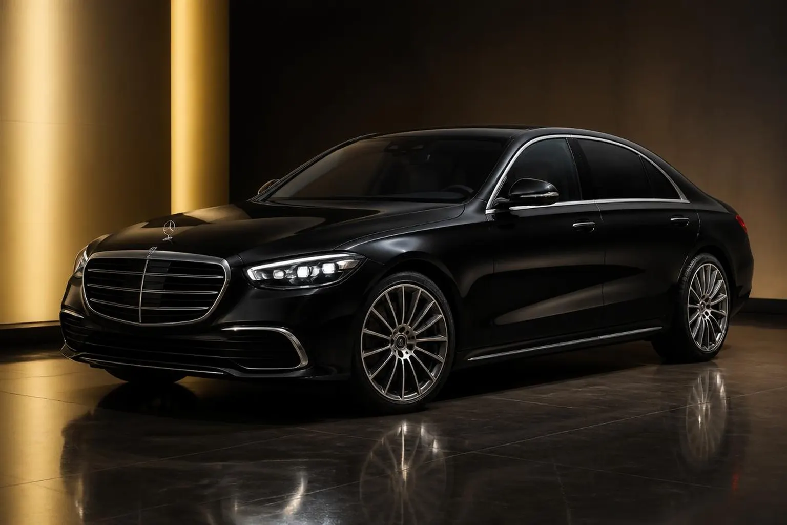 Mercedes-Benz S-Class prepared for a Changi Airport transfer in Singapore